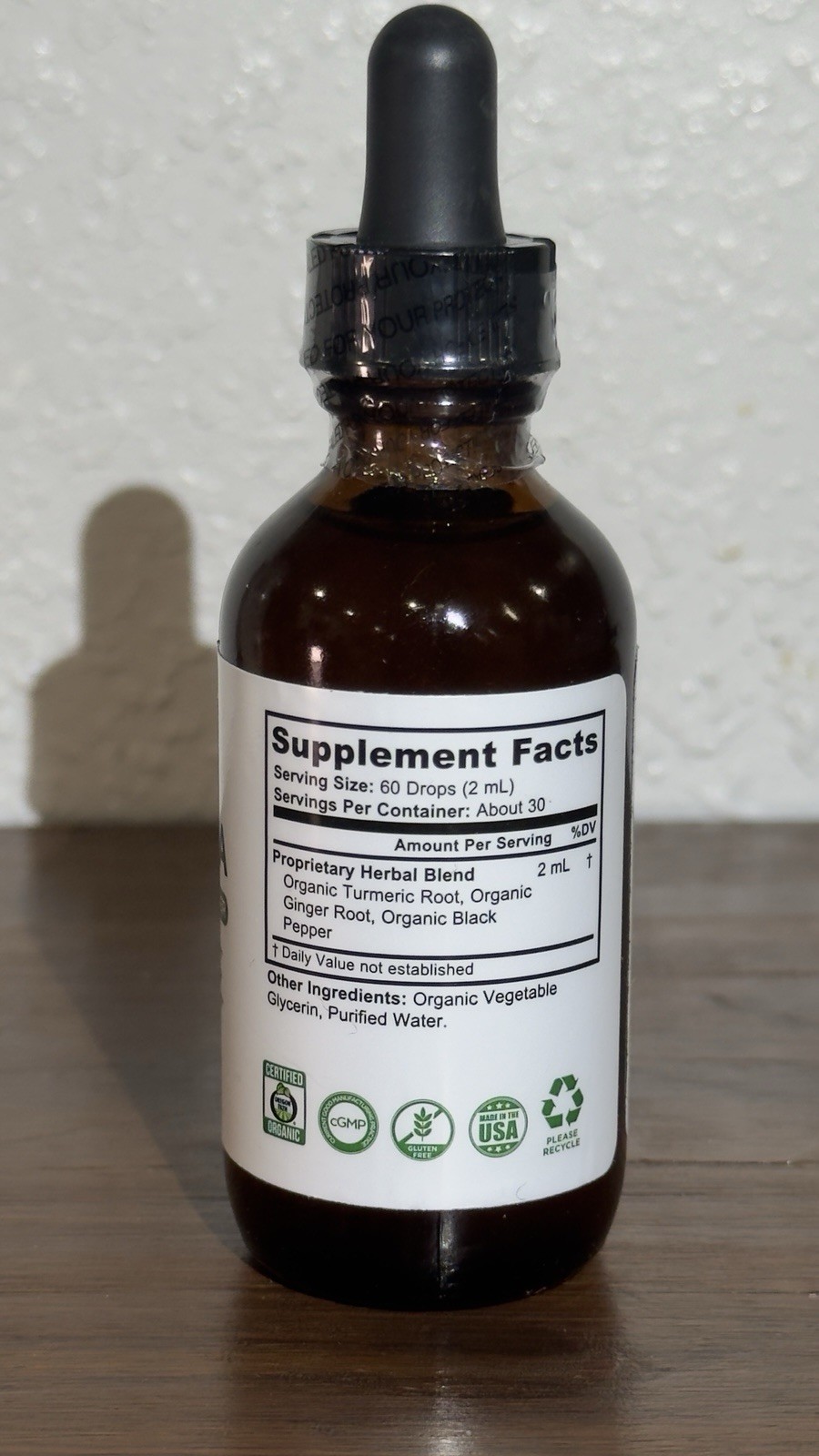 Leefy PRANA Turmeric & Ginger Liquid Drops Inflammation Support 2 fl oz
