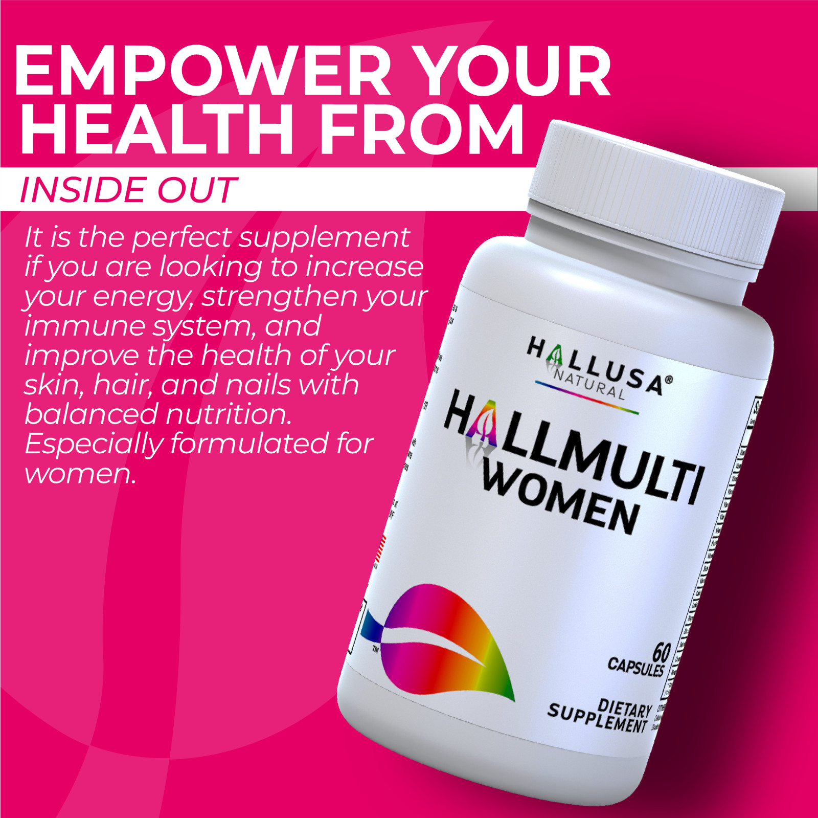 HALLMULTIVIT Women – Women’s Multivitamin – Energy & Vitality – 60 Tabs