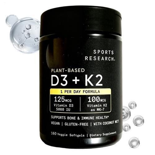Sports Research D3 (5,000 IU) + K2 (100 mcg) 160 Gels