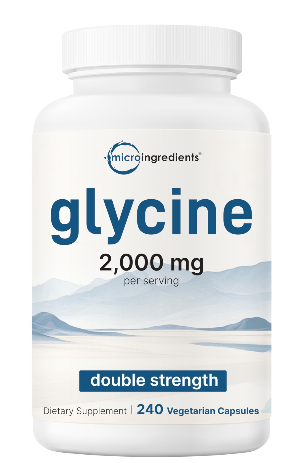 Glycine 2,000mg Per Serving, 240 Veggie Capsules | Free 240 Count (Pack of 1)