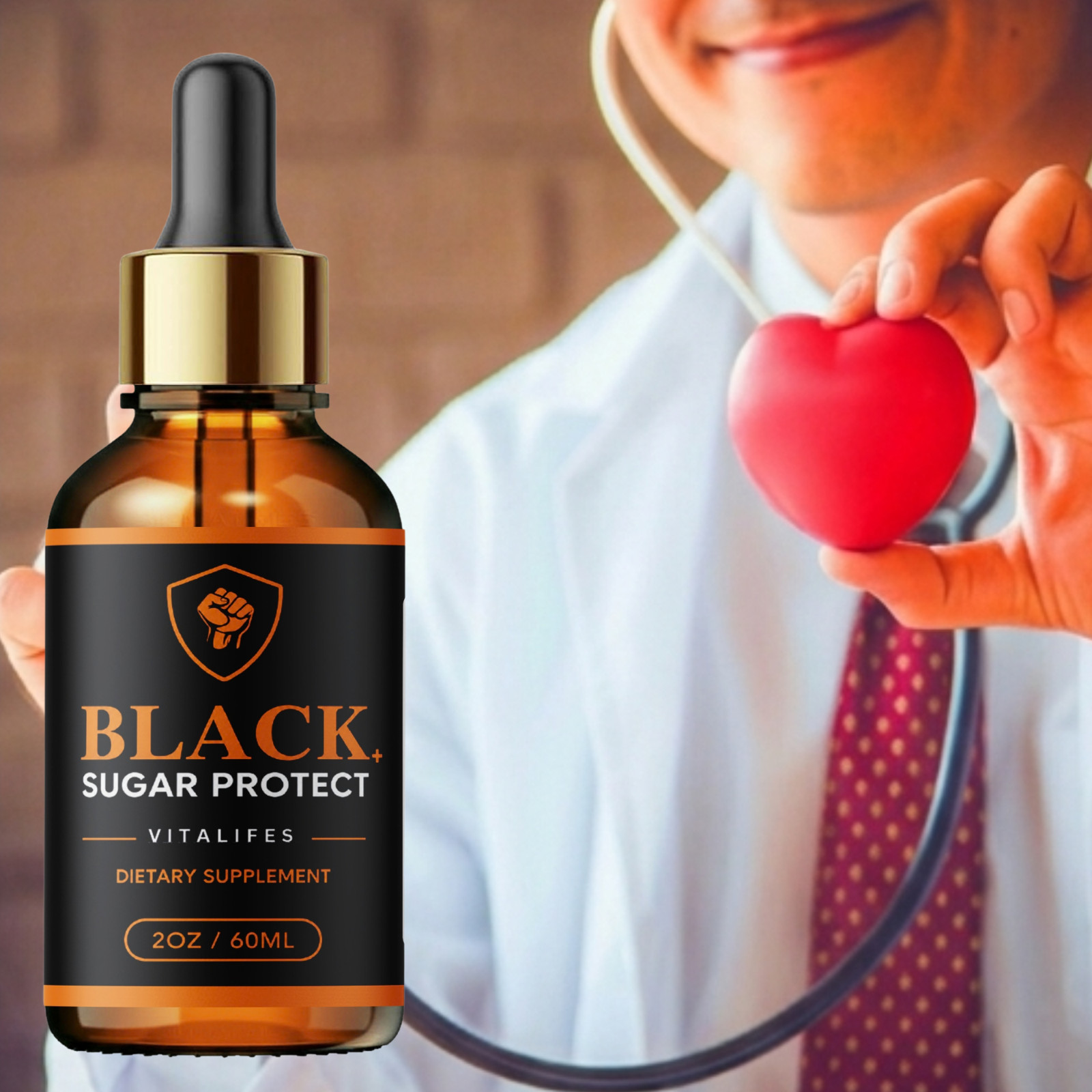 (2 Pack) Black Sugar Protect Drops Advanced Blood Support Supplement 60 Servings