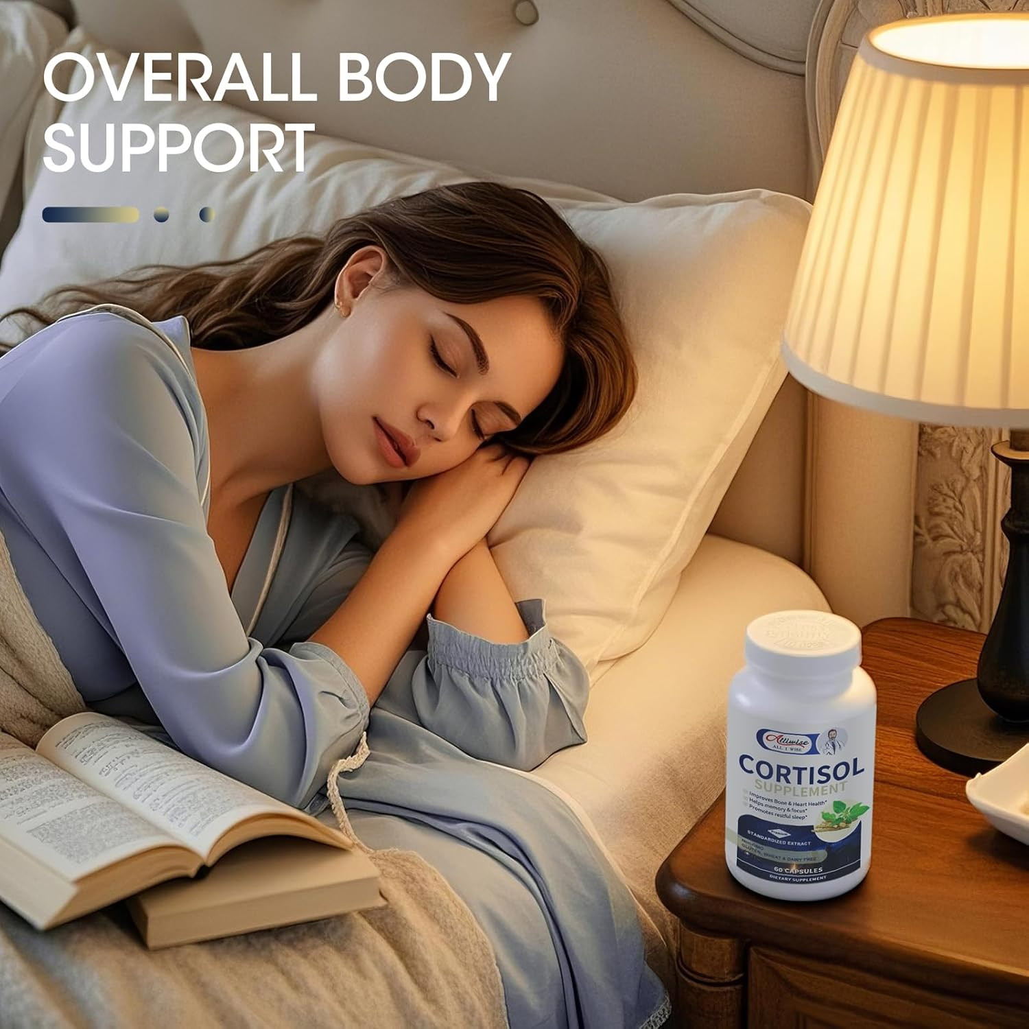 Super Cortisol Supplement Ashwagandha Relieve Stress w/Rhodiola, L-Theanine USA