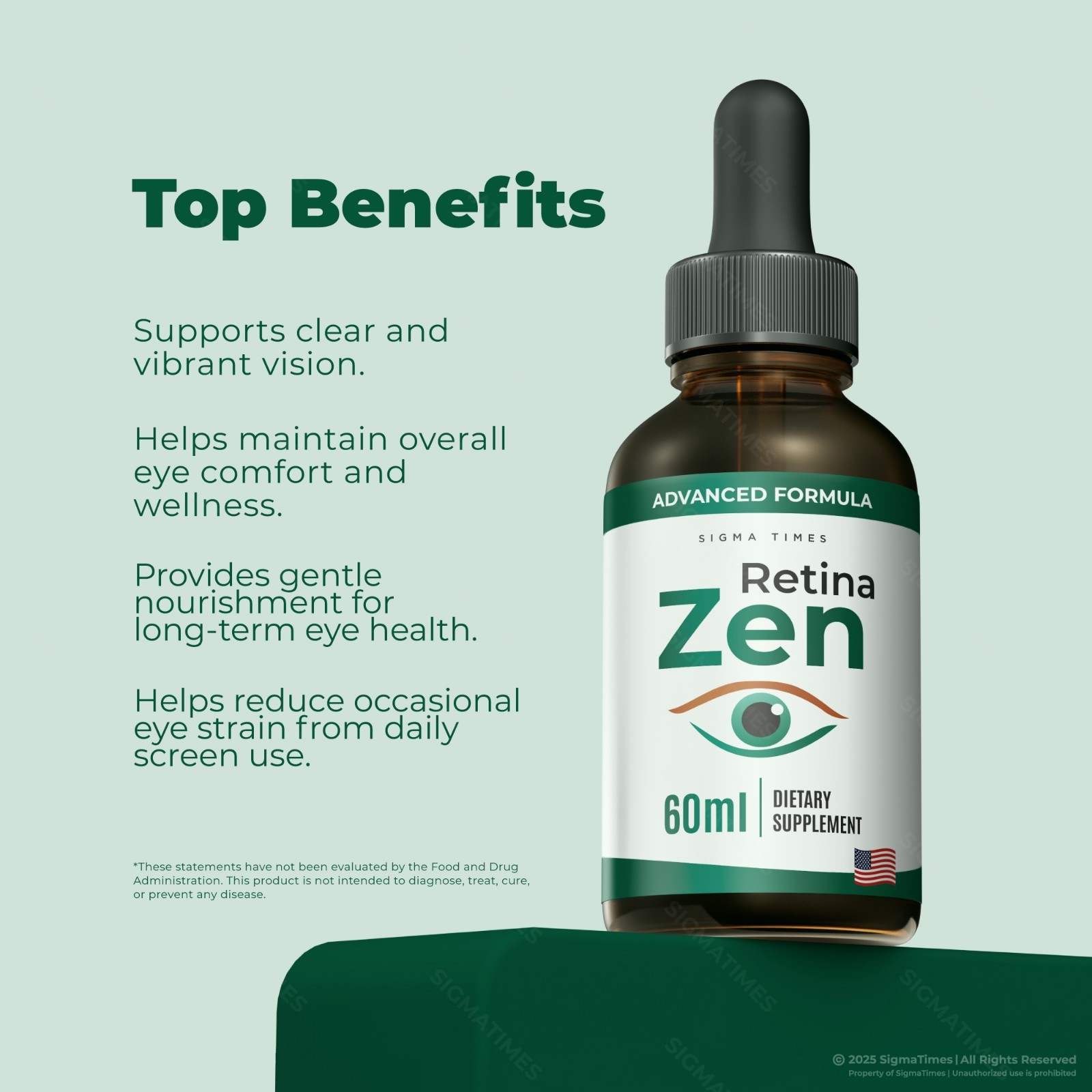 RetinaZen Drops, Retina Zen Oral Liquid Formula for Healthy Eyes (30 servs.)