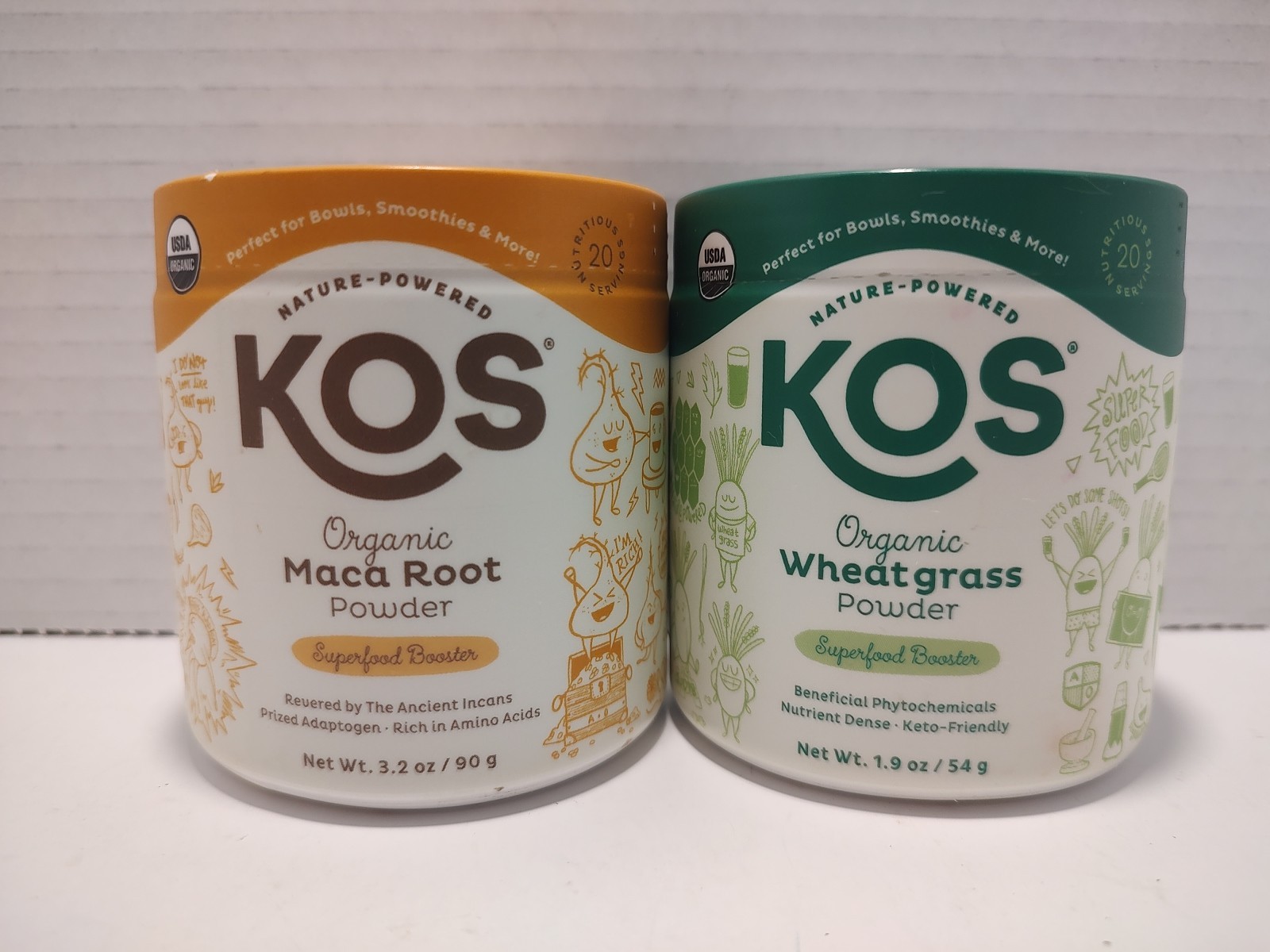 🔥 2 Pack, NATURE POWERED KOS Maca root and Wheat grass