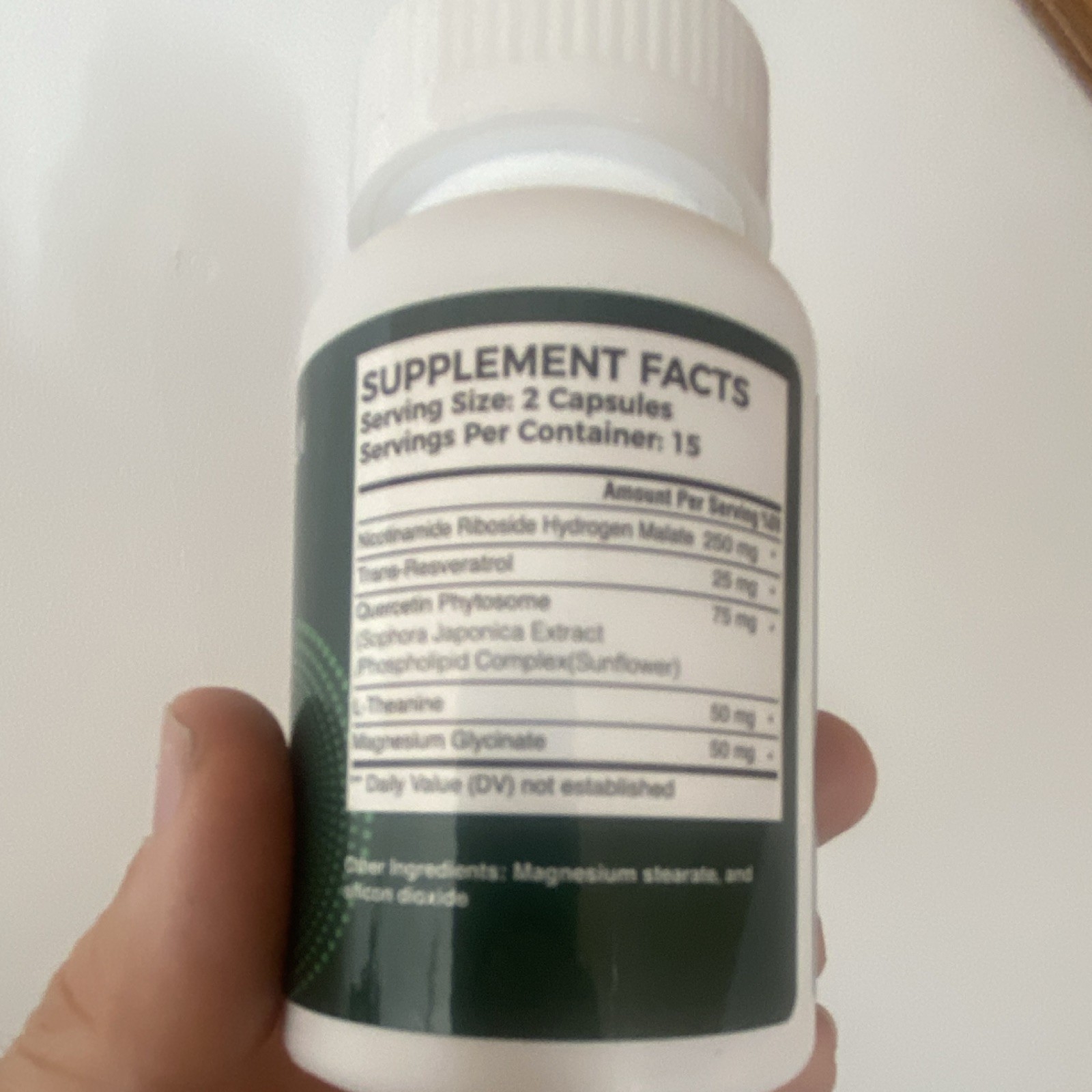 GUI Wellness NAD+ Nicotinamide Riboside Resveratrol Quercetin Vegan 30 Capsules