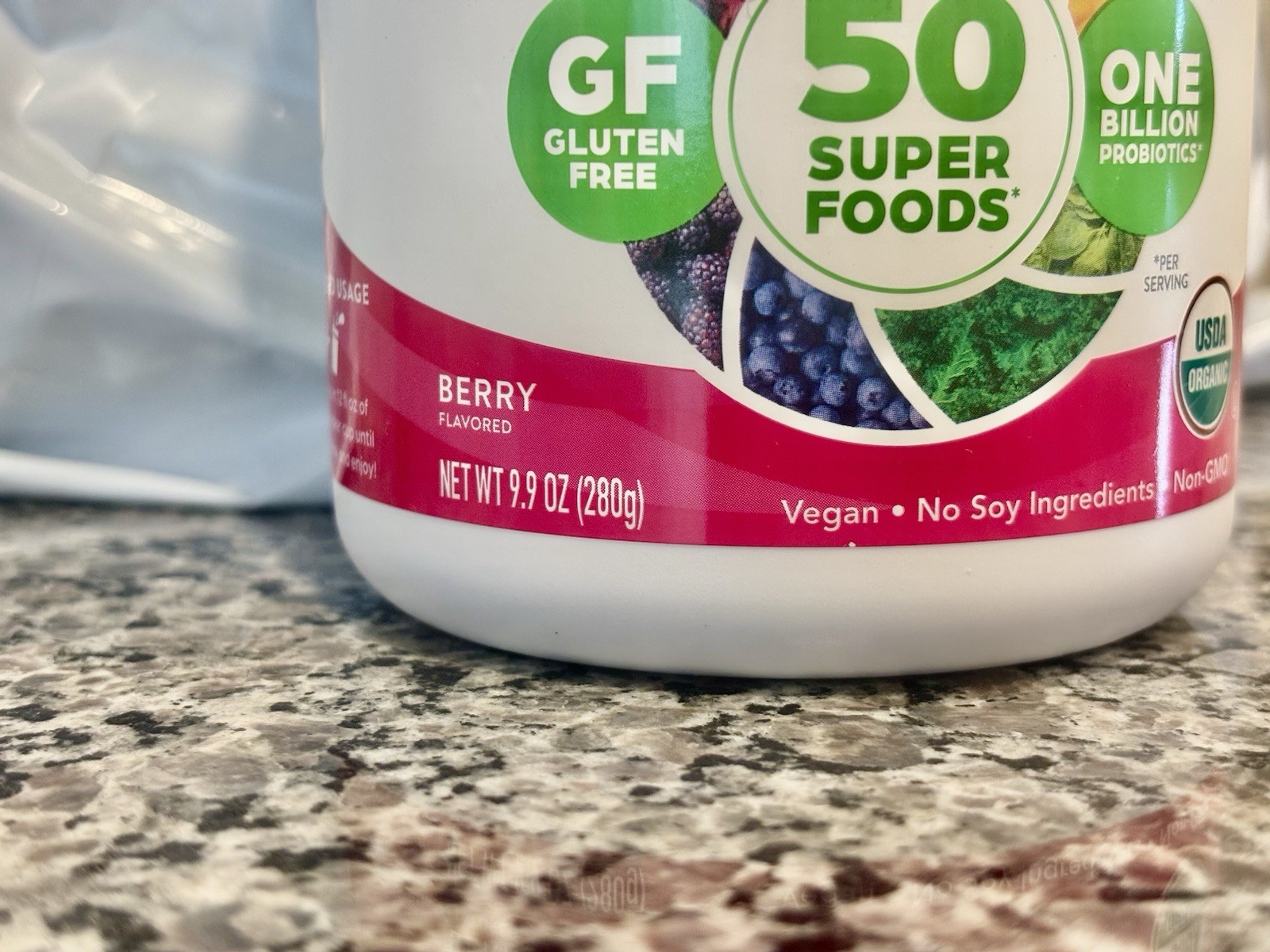 Orgain Organic Superfoods + Probiotics Powder Gluten-Free Vegan Berry 9.9 oz