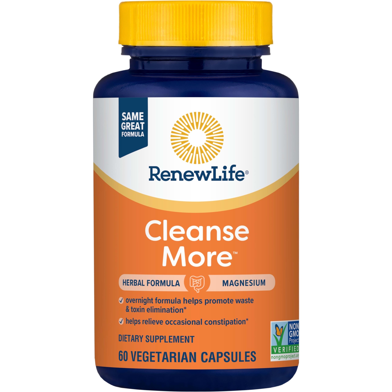 Renew Life Cleanse More Overnight Mineral Supplement 60 Capsules Constipation…