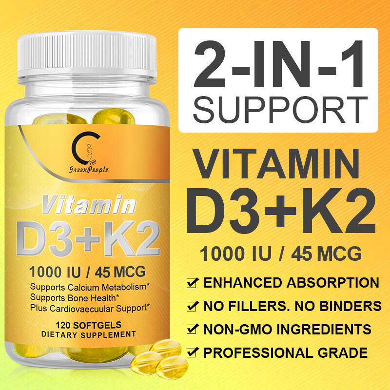 Vitamin D3 1000 iu K2 (MK-7) Supports Calcium Absorption, Bone, Immune Health