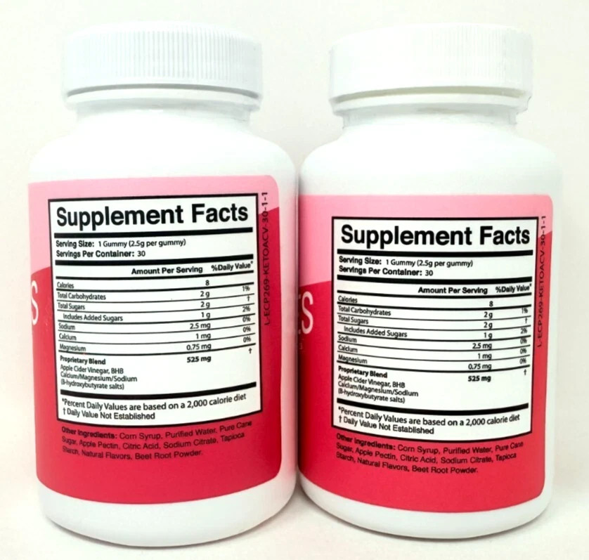 2 x Lipo Gummies Apple Cider Vinegar Gummies 30 Count Each New/Sealed! EXP 8/26