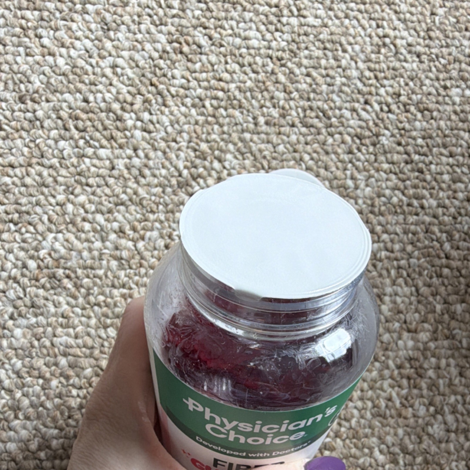 Physician’s Choice Fiber Gummies Raspberry Lemon Vegan No Sugar Added 60ct