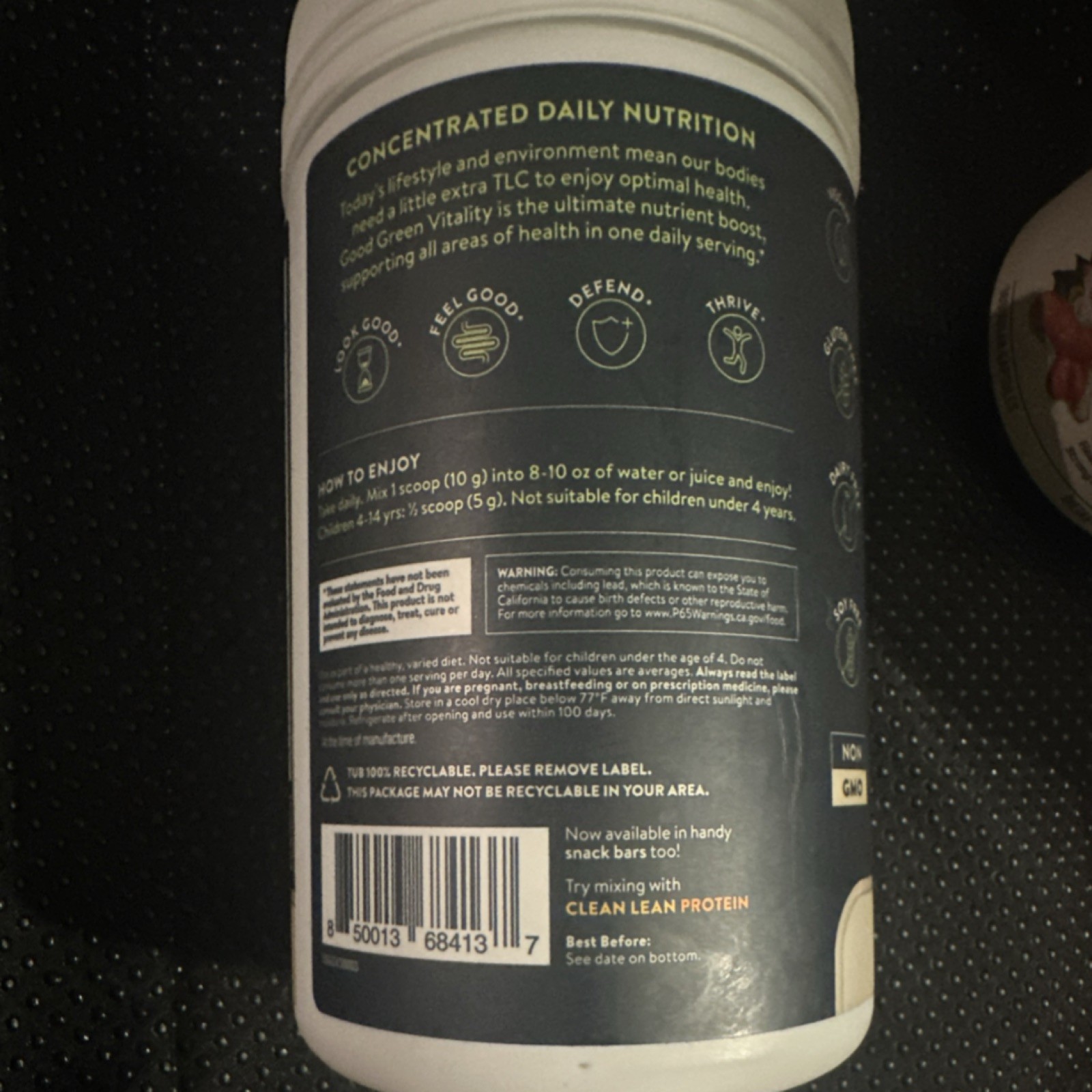 Nuzest Good Green Vitality Powder 300g Vegan Gluten-Free Non-GMO