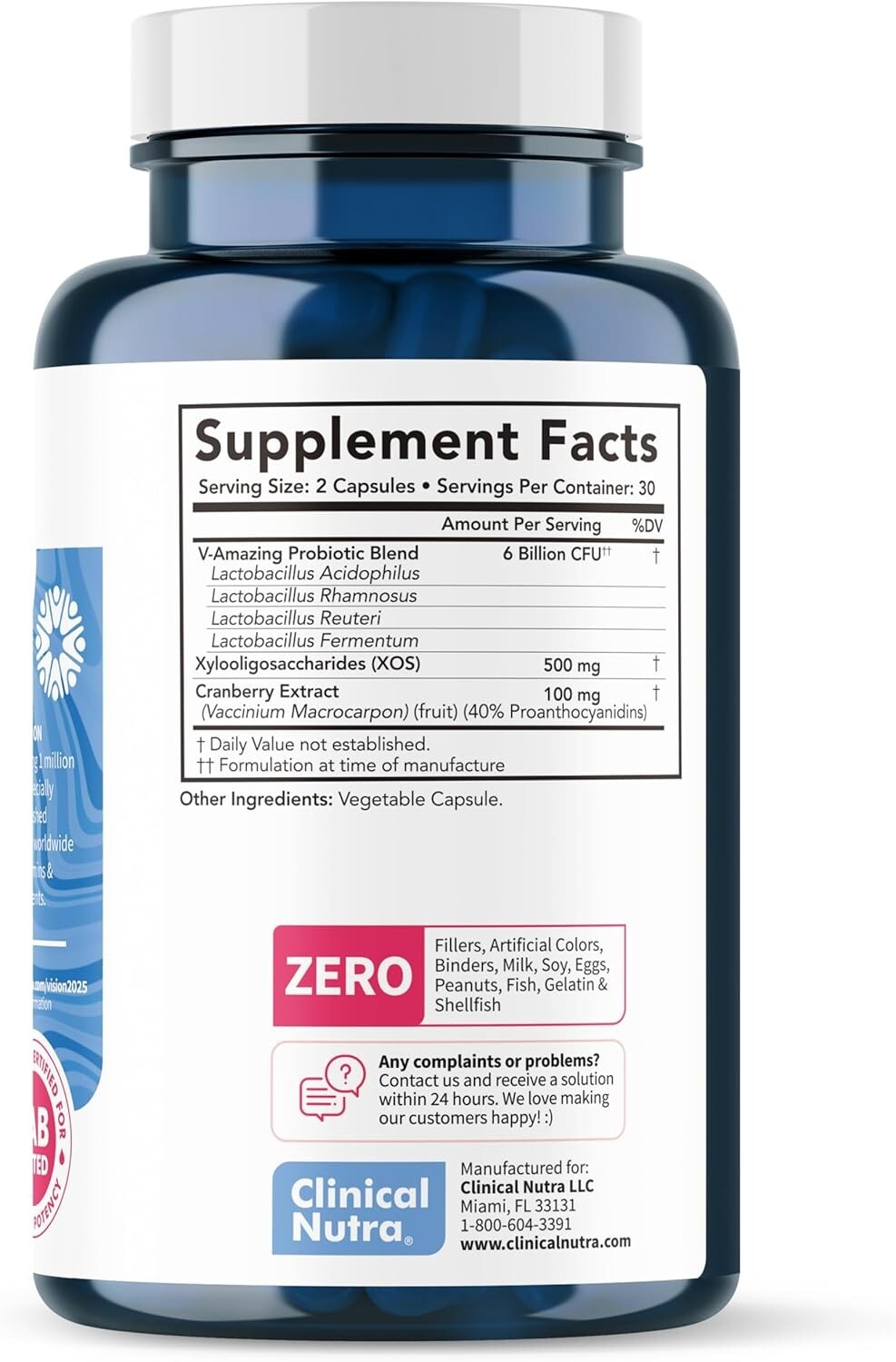 Clinical Nutra Vaginal Probiotic Women pH Balance – 60 Capsules – EXP: 04/26