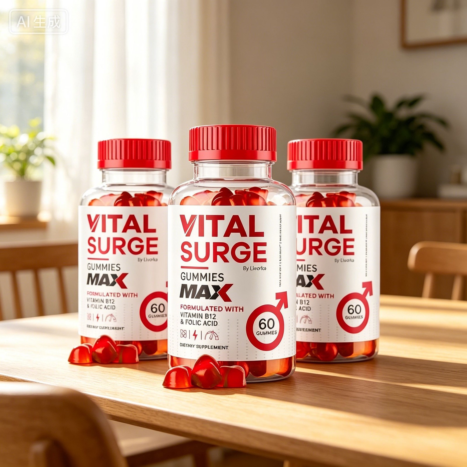 3-Pack Vital Male Surge Performance-180 Vital Surge Gummies for Gummies, Gummies