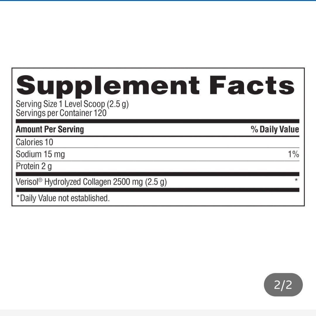 TruNature Verisol Collagen Powder 2500mg 10.58oz Hair, Skin & Nail
