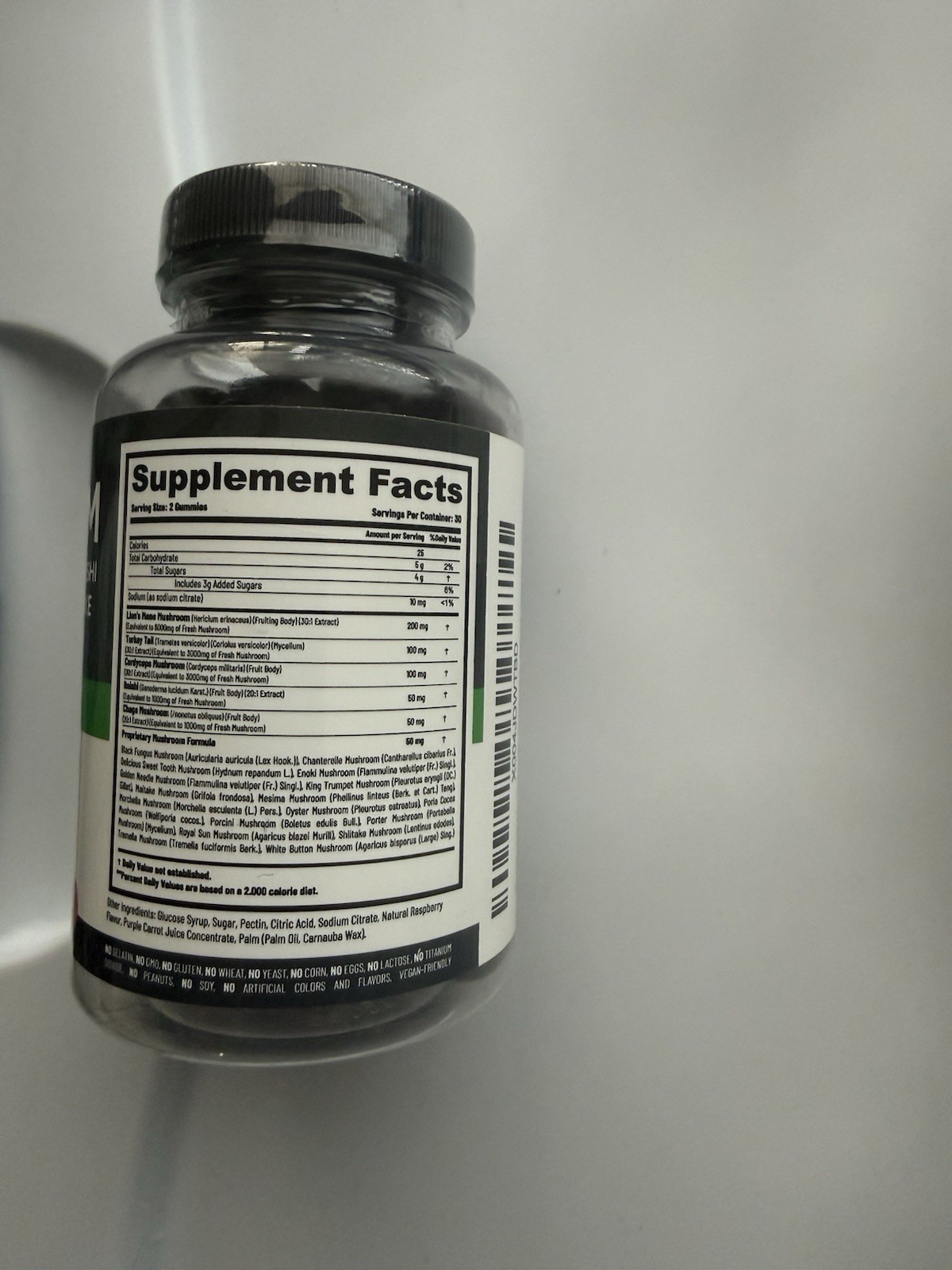 Purawex Mushroom Gummies 20-in-1 Complex Vegan Raspberry 60 Gummies Exp 03/27