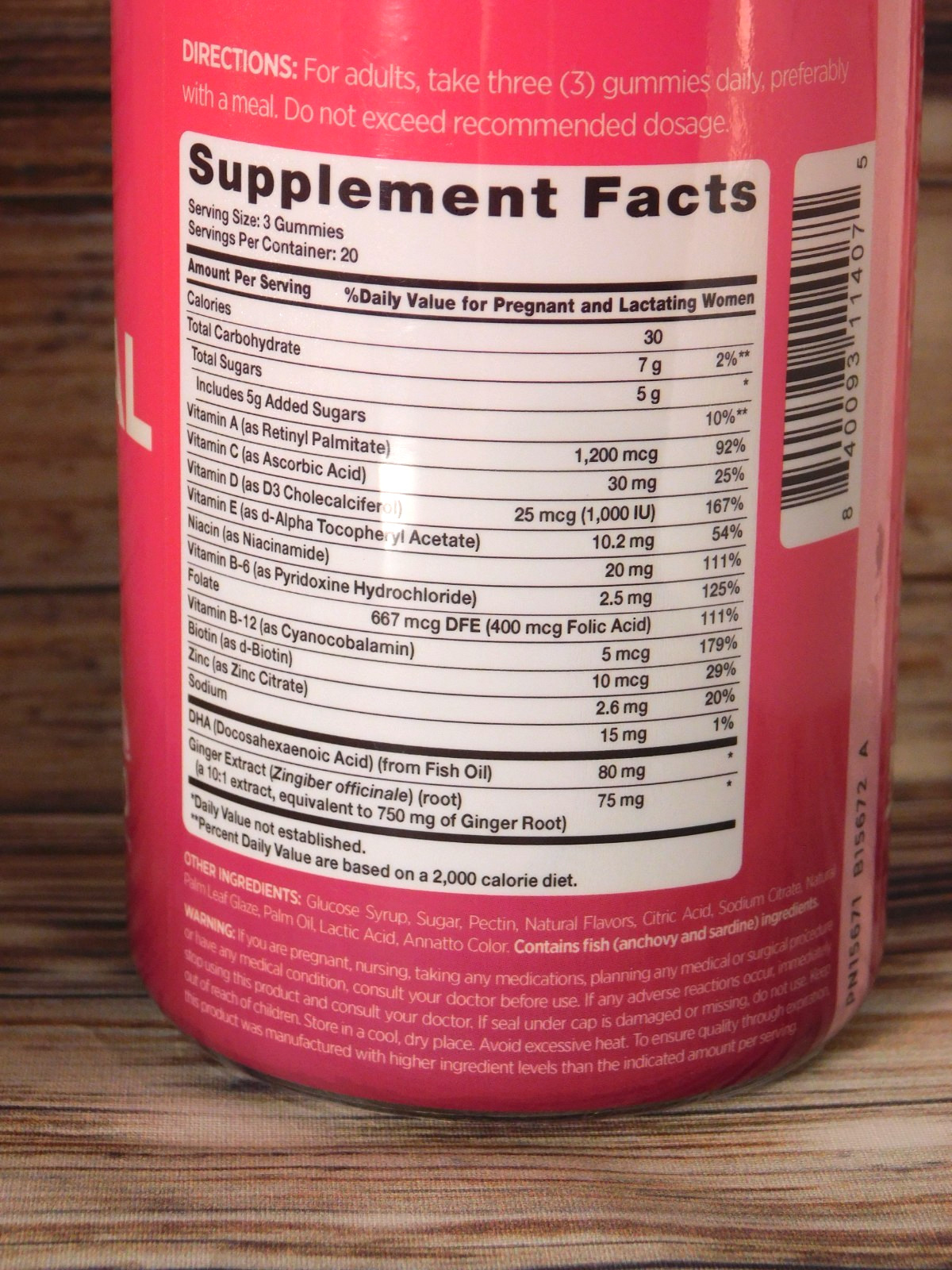 PINK EMPOWER 60ct Prenatal Multi Vitamin Gummies Dietary Supplement 5/26 #DM01