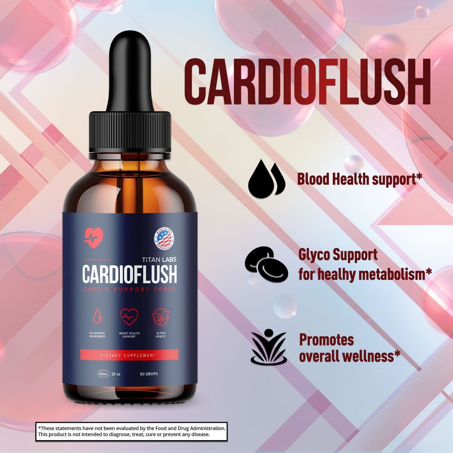 (1 Pack) Cardioflush Blood Health Support Drops Cardio Flush Vitamin 30 Servings