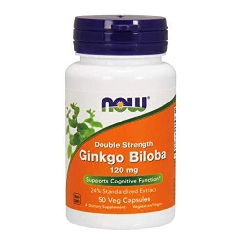 3 x NOW Ginkgo Biloba 120 mg Double Strength Non GMO 50 Veg Caps