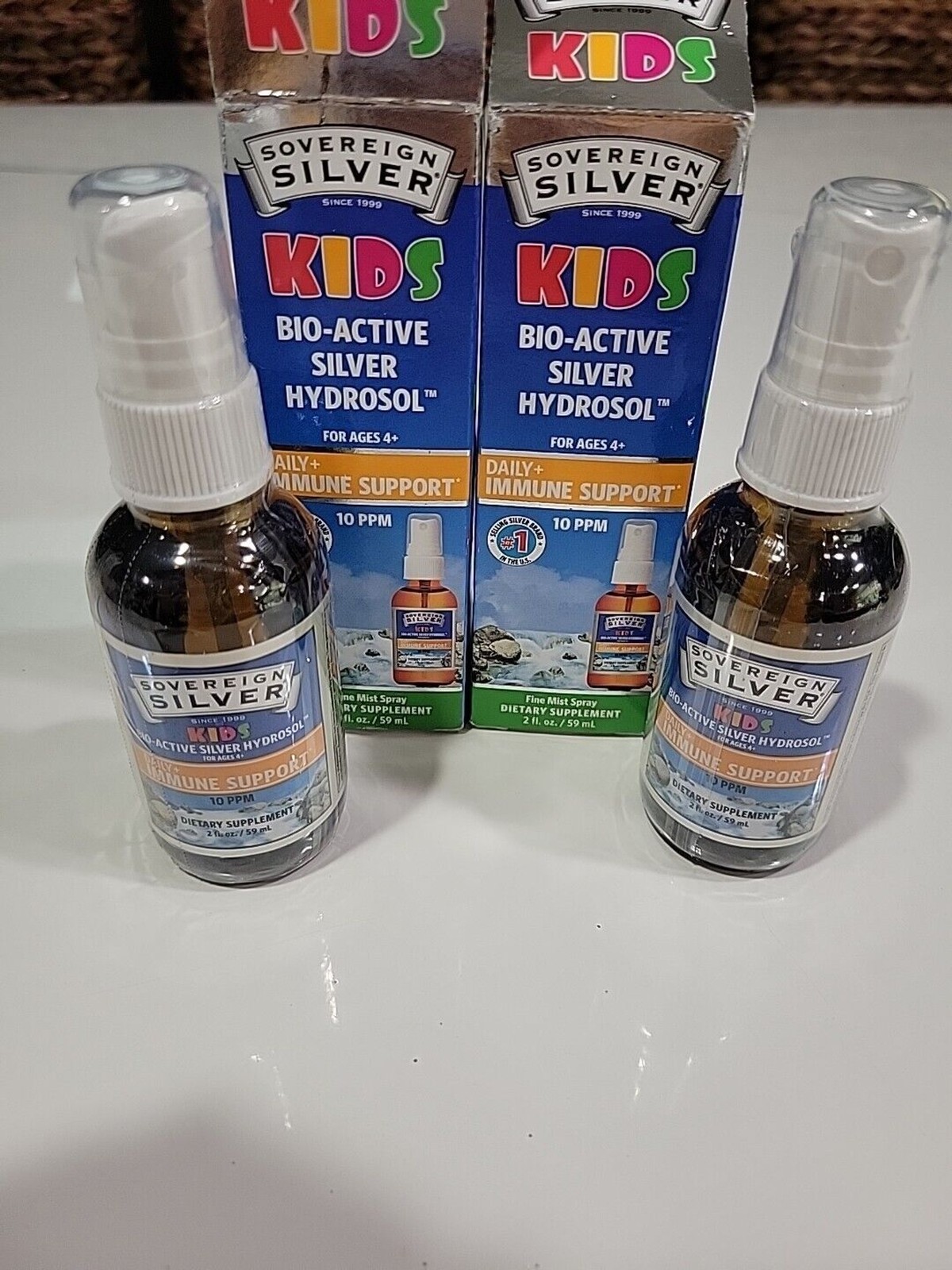 SET OF 2 Sovereign Silver Kids Bio-Active Silver Hydrosol 2 fl oz,Ex 10/25 RB