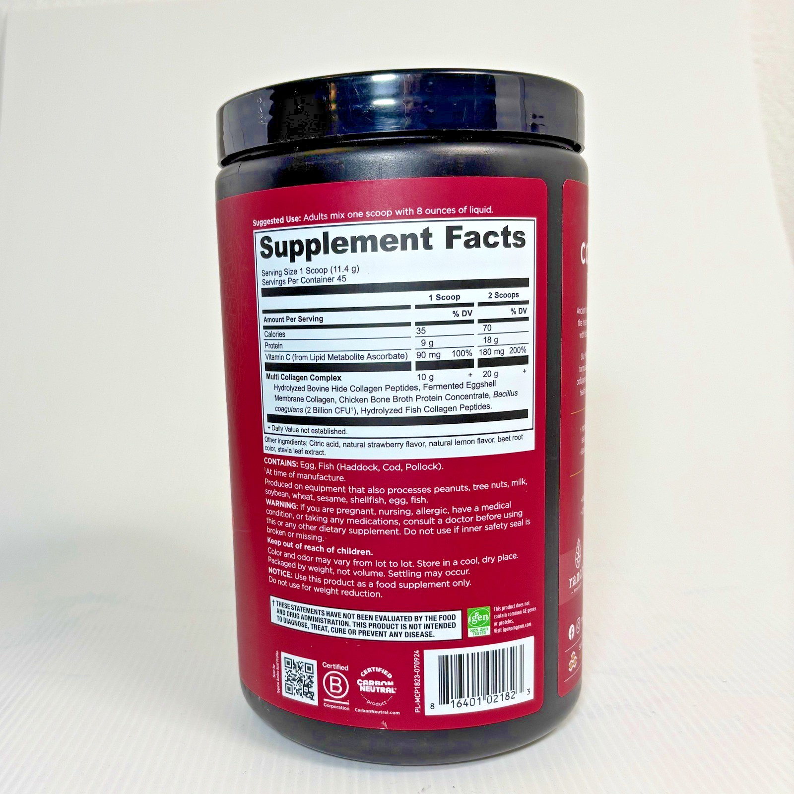 Ancient Nutrition Multi Collagen Protein Bone Powder Strawberry Lemonade 1.1 lb