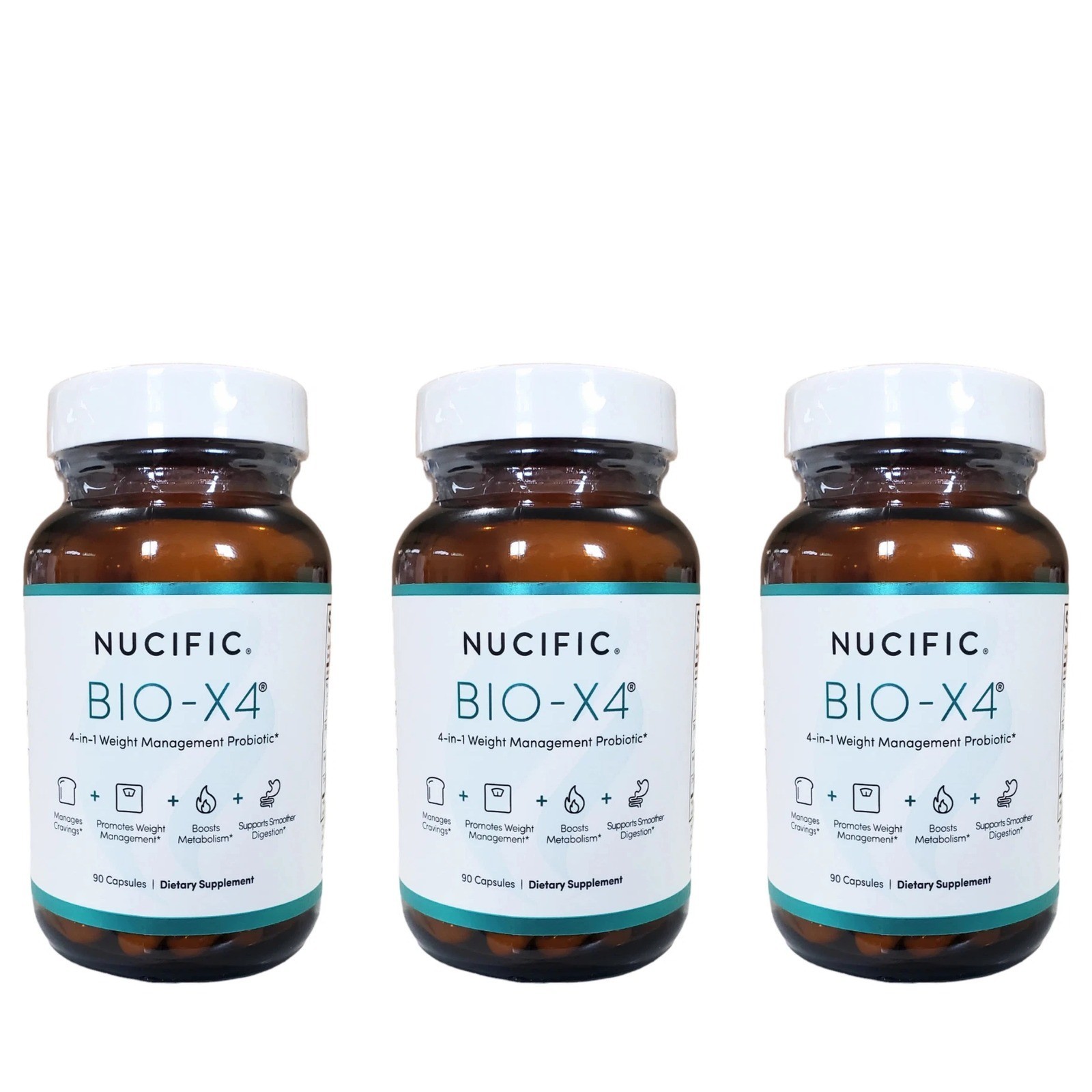 Nucific BIO-X4 Probiotic Dietary Supplement 90 Capsules Each 3 Pack New Sealed |