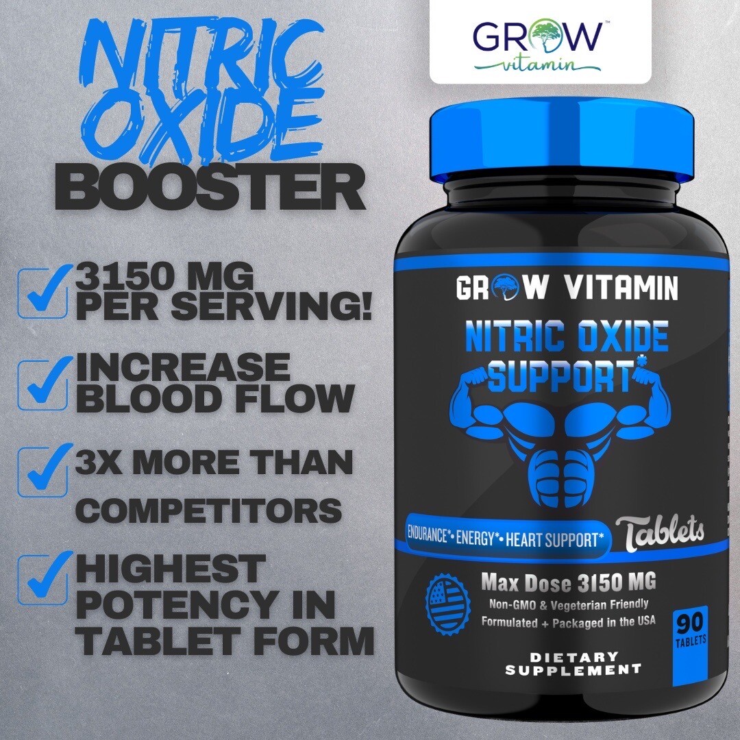 Grow Vitamin GF-9, 90 Tablets Human growth hormone, Testosterone booster,