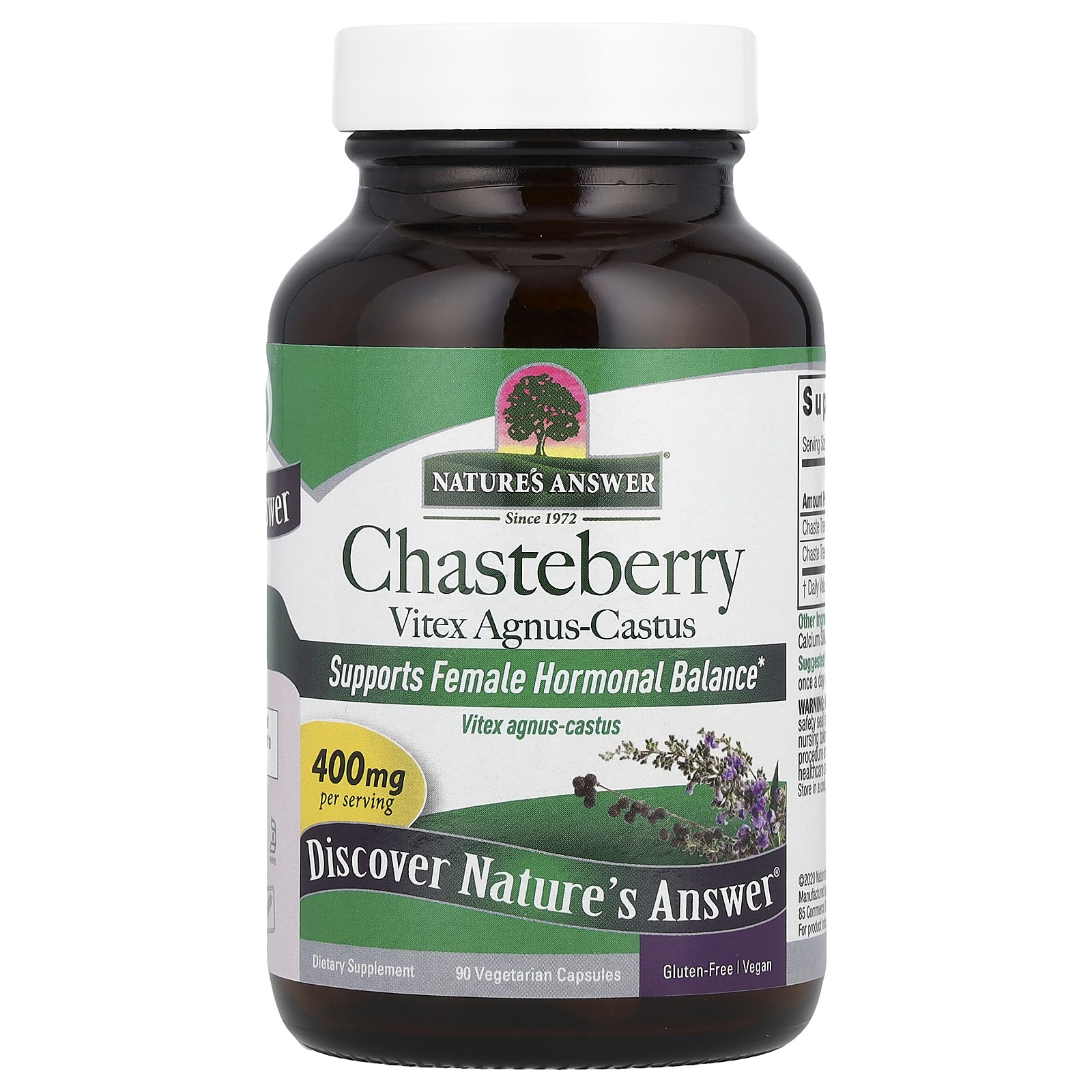 Chasteberry, Vitex Agnus-Castus, 400 mg, 90 Vegetarian Capsules