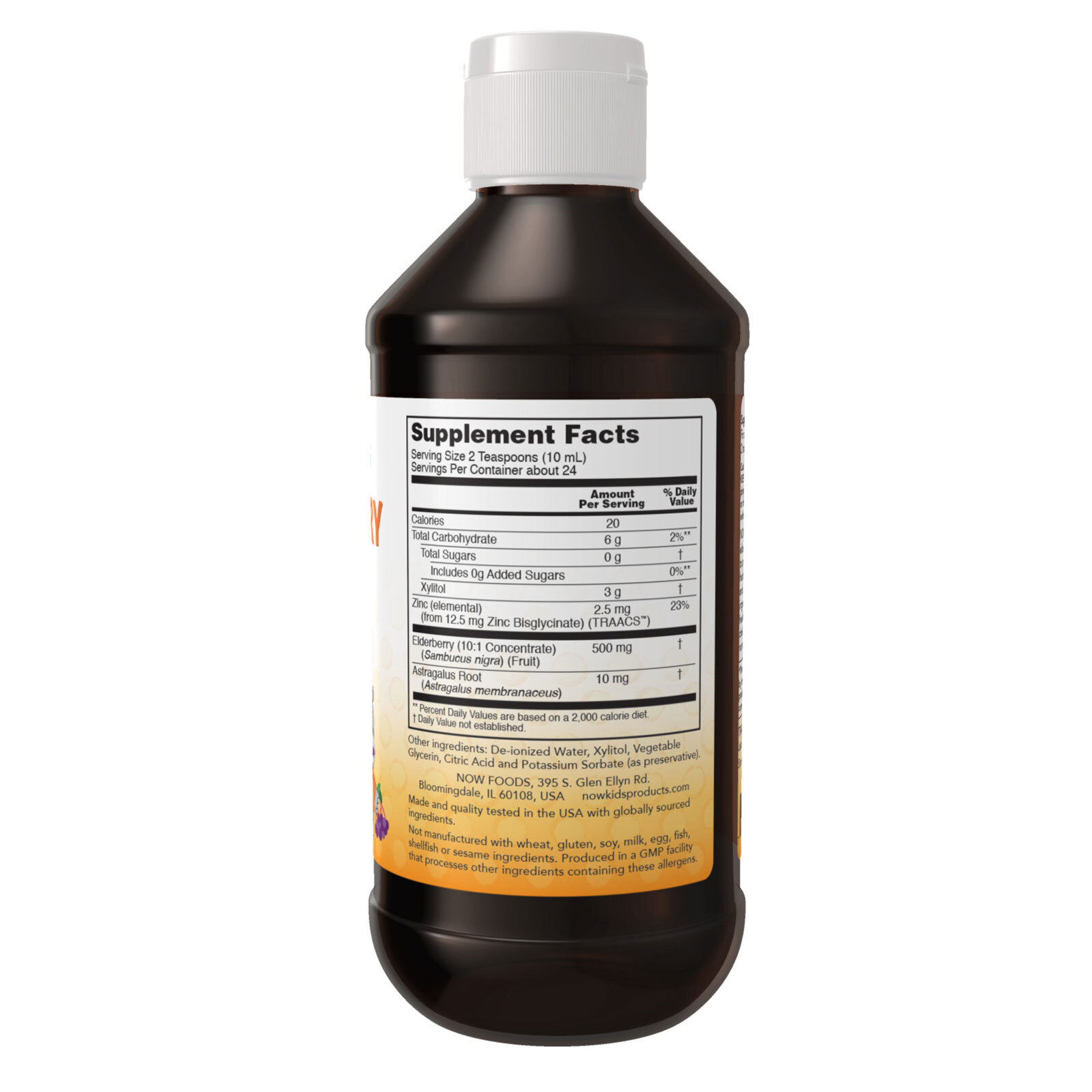 NOW FOODS Elderberry Liquid for Kids 8 fl oz