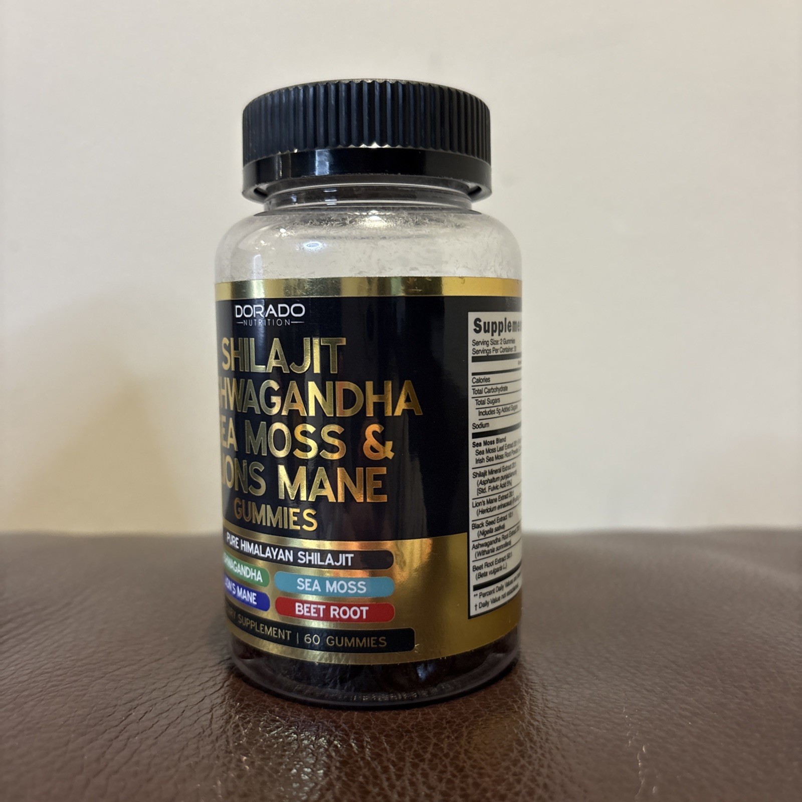 Dorado Nutrition, Shilajit Ashwagandha Sea Moss & Lions Mane Gummies, 60 Count