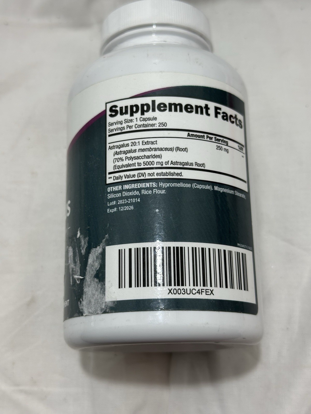 Purely Holistic Astragalus – Extra Strength – 5000 mg – 250 capsules – Exp 12/26