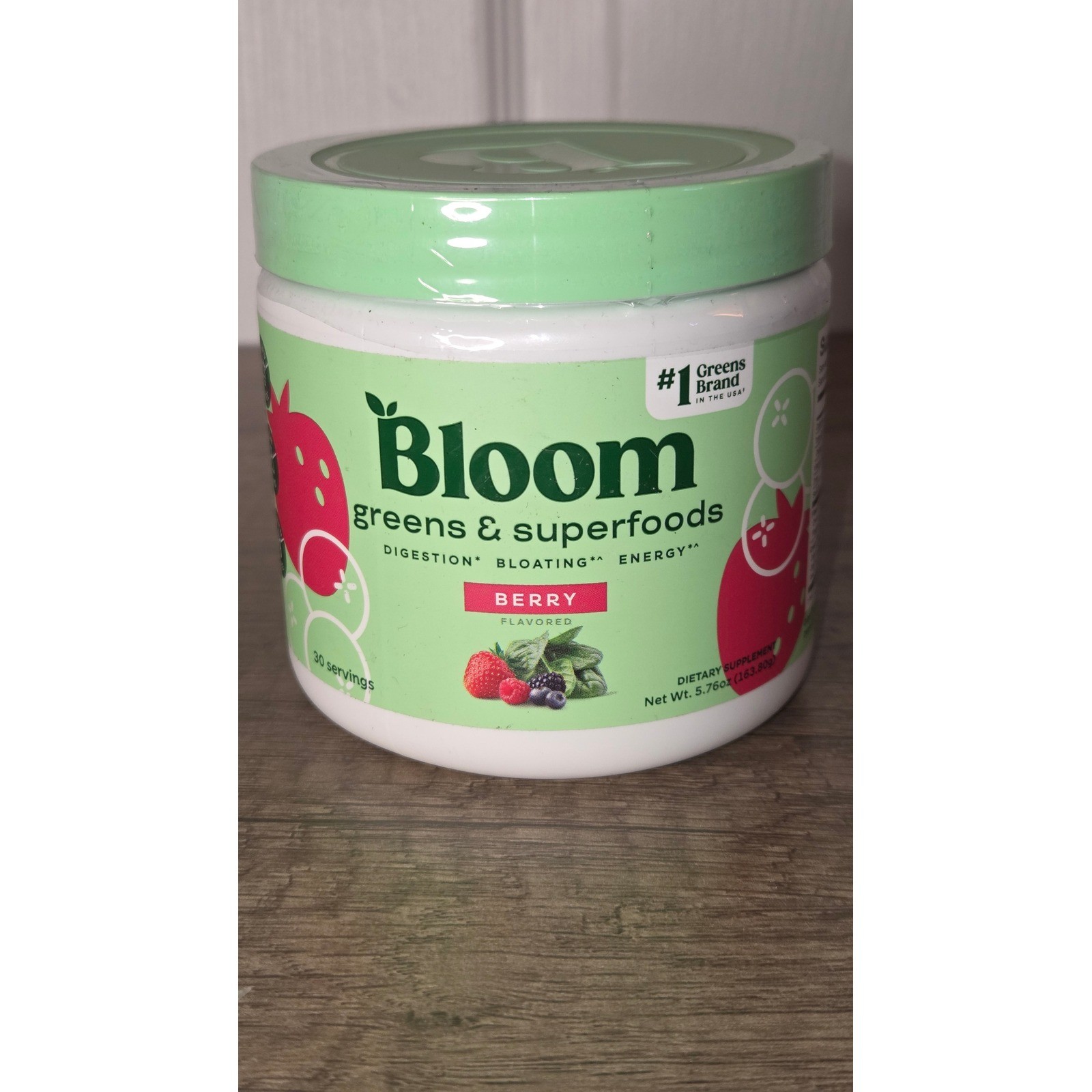 Bloom Nutrition Greens & Superfoods Powder Berry Flavor 30 Servings 5.76oz NEW