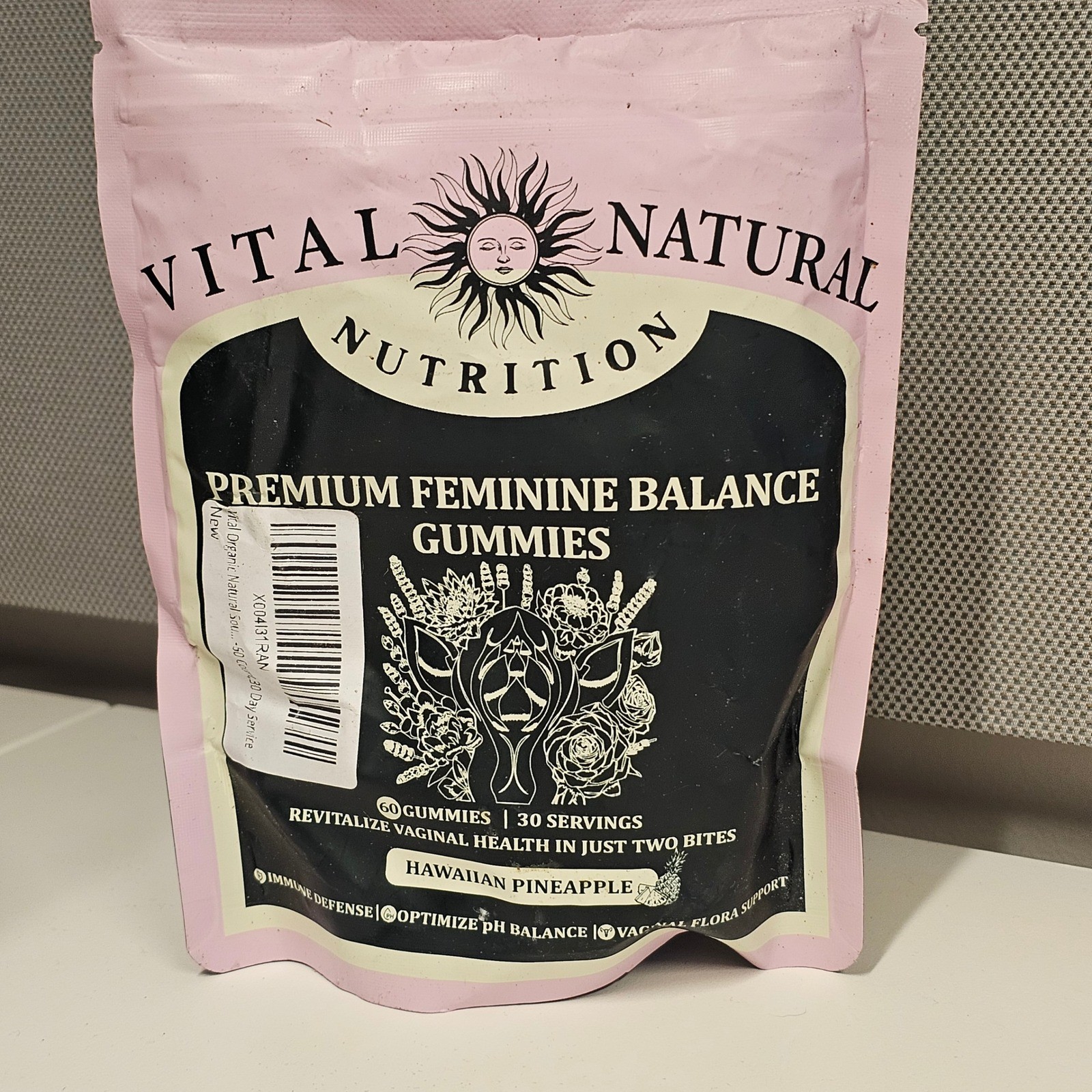 NEW Vital Natural Nutrition 3 BAGS Premium Feminine Balance Gummies Pineapple