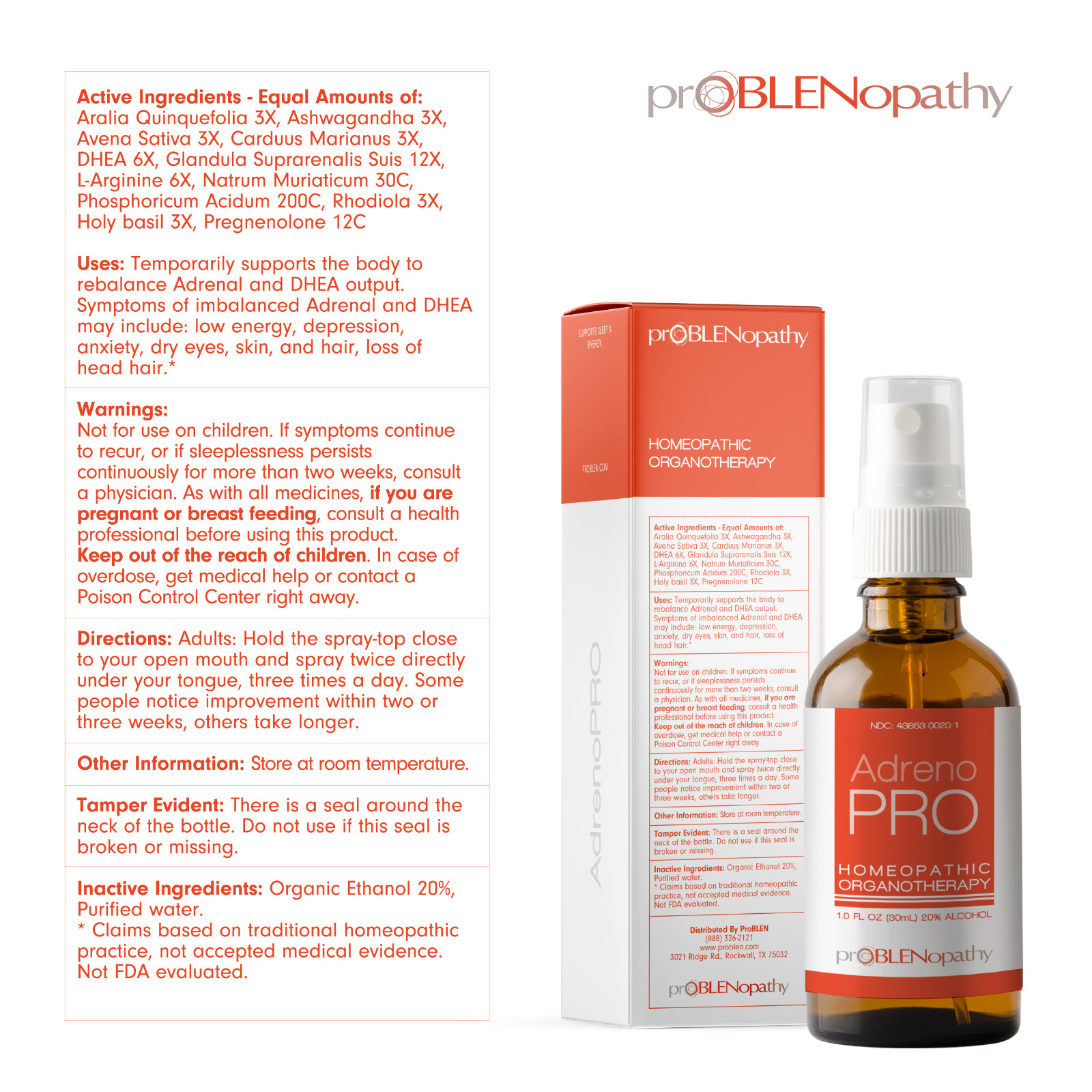 AdrennoPRO Adrenal Support for Immune System and Stress Fast Absorbing Spray