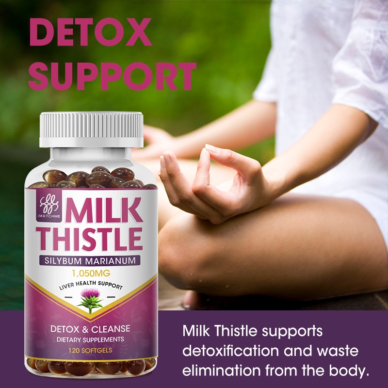 Milk Thistle 1200mg with Dandelion Root – 120 Capsules, Silymarin Liver Cleanse
