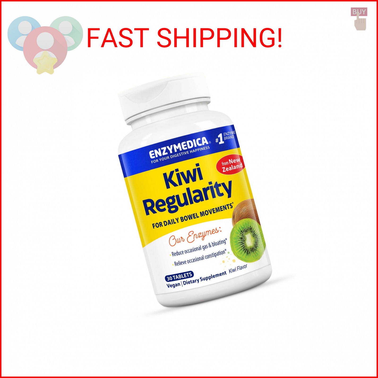 Enzymedica Kiwi Regularity – Bowel Movement Supplement for Women & Men, Occasion