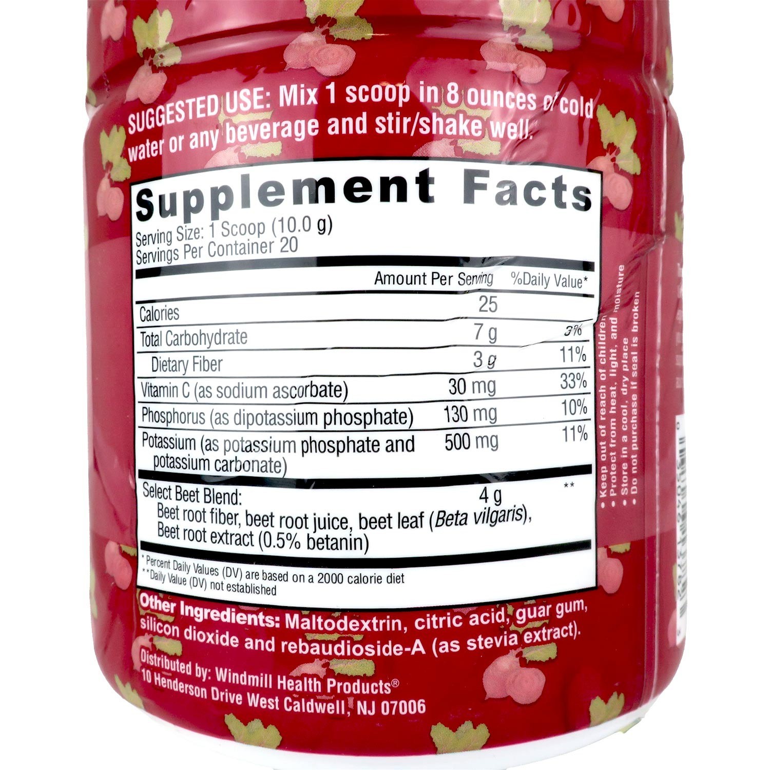 NON GMO Beets Powder Drink Mix Perfect for Smoothie by Wellness Garden Vegan