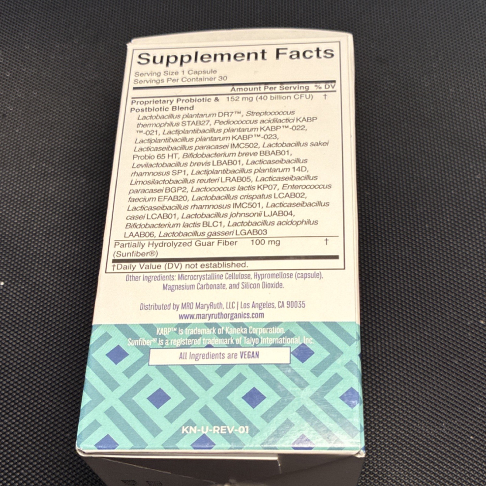 MaryRuth’s Digestion Daily Care 3-in-1 Probiotic 40B CFU 30 Capsules Vegan