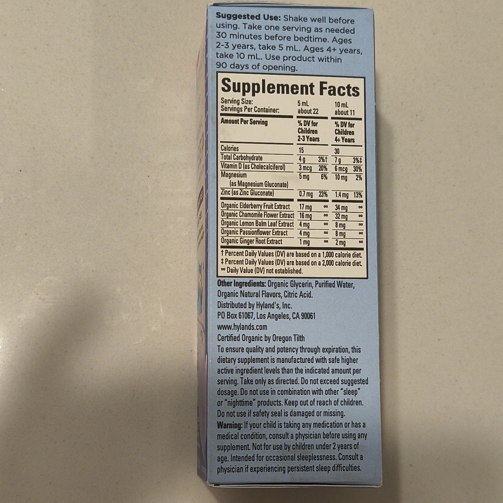 Hyland’s Kids Organic Sleep, Immune & Calm Support Liquid 4oz Sugar-Free Grape