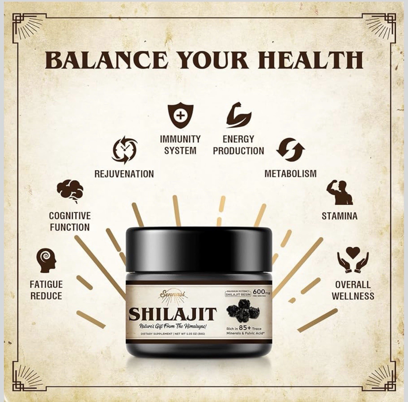Sennasi Shilajit Resin Pure Himalayan 600mg Pack of 3 Exp 01/27