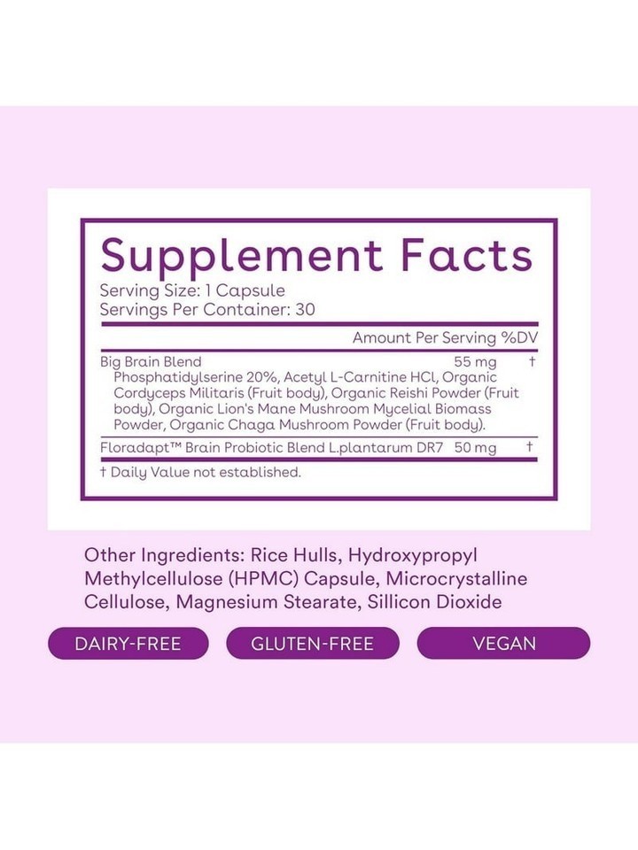 Love Wellness Big Brain Probiotics, 30 Caps(2 SET) Exp 8/27 Previous Packaging