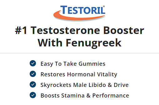 Testoril | Men’s Daily Fenugreek Solution Gummies, 640mg L-Arginine, 30 Count