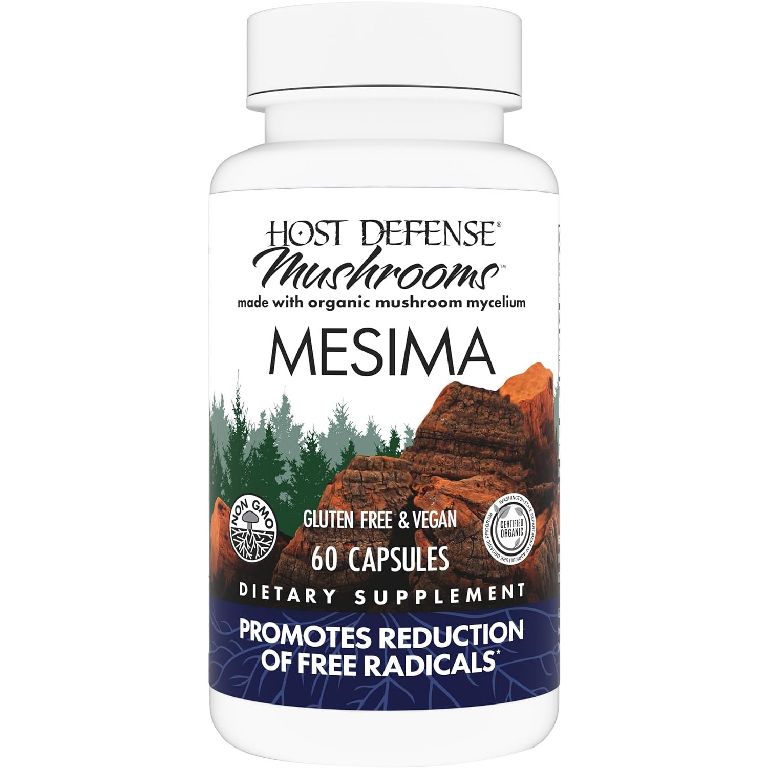Host Defense Mesima,Antioxidant Activity&Immune System Support,60VeganCaps