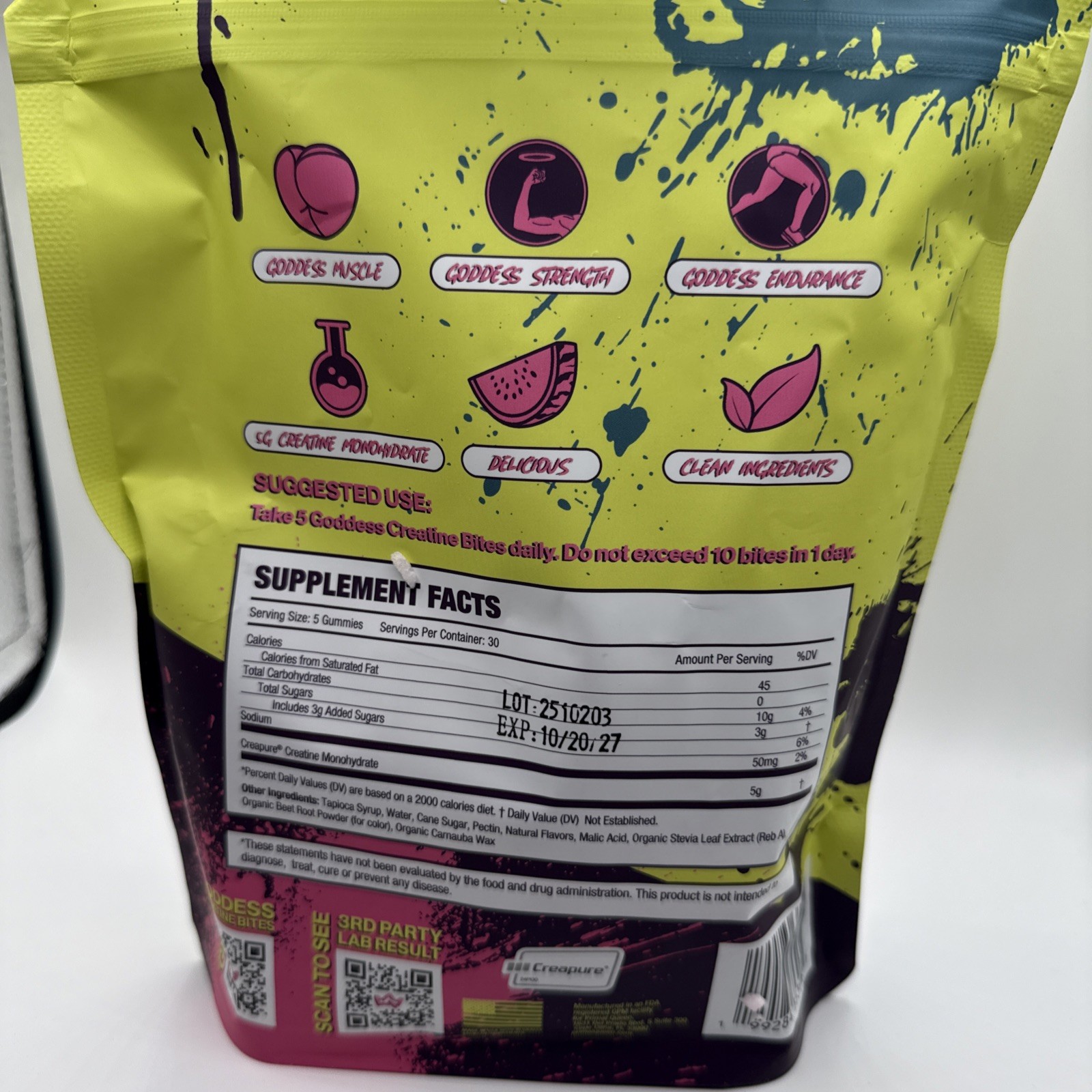 Primal Goddess Creatine Gummies Wild Watermelon Flavor 150 Bites sealed