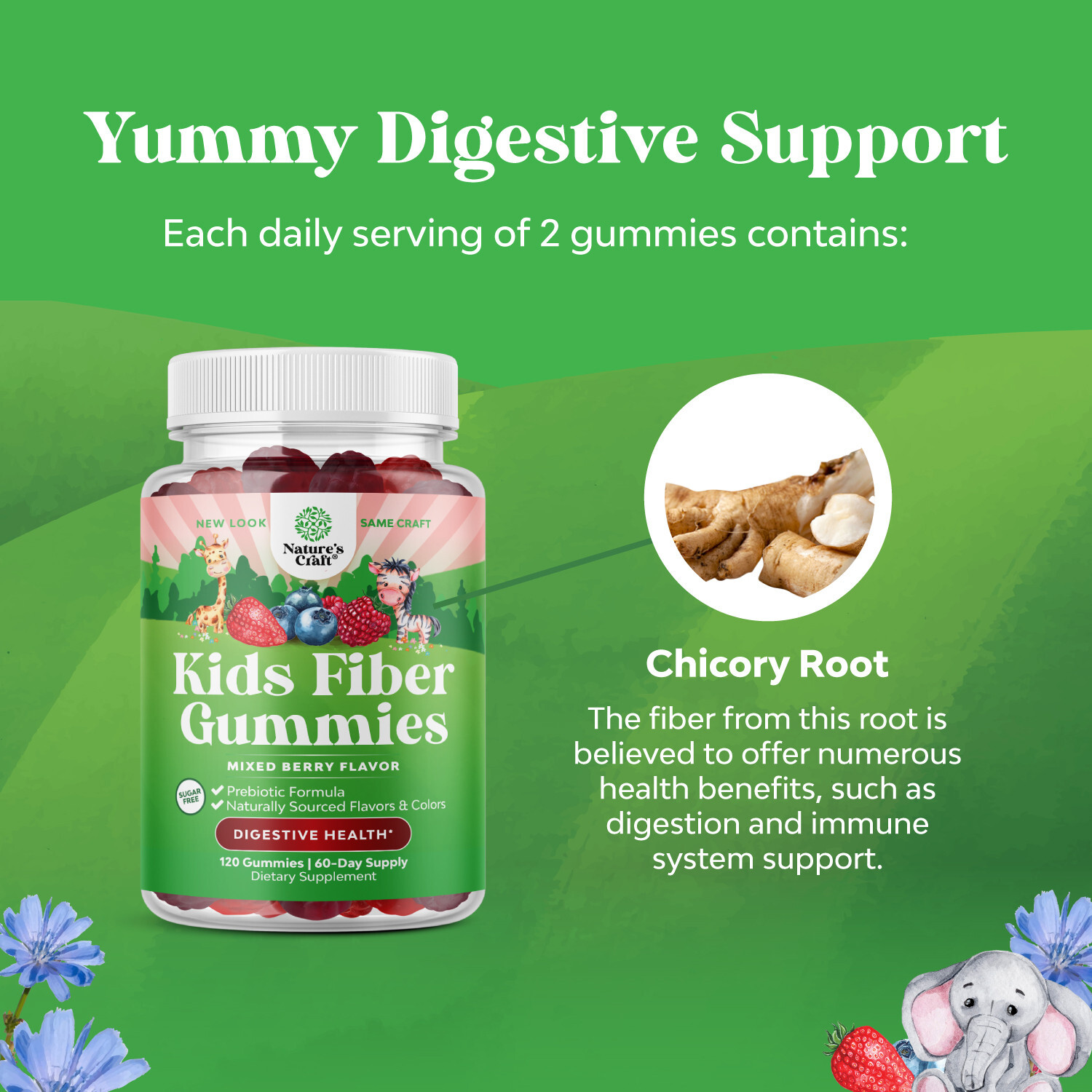 Kids Fiber Gummies Sugar Free – Delicious Prebiotic Fiber Gummies for Kids