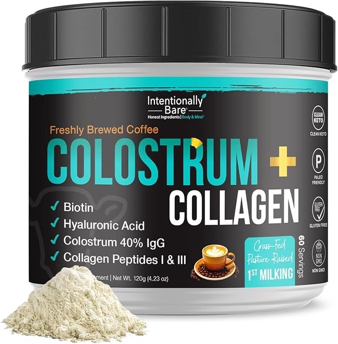 Colostrum + Collagen Powder for Skin, Joint and Gut Brewed Coffee 60 Servings