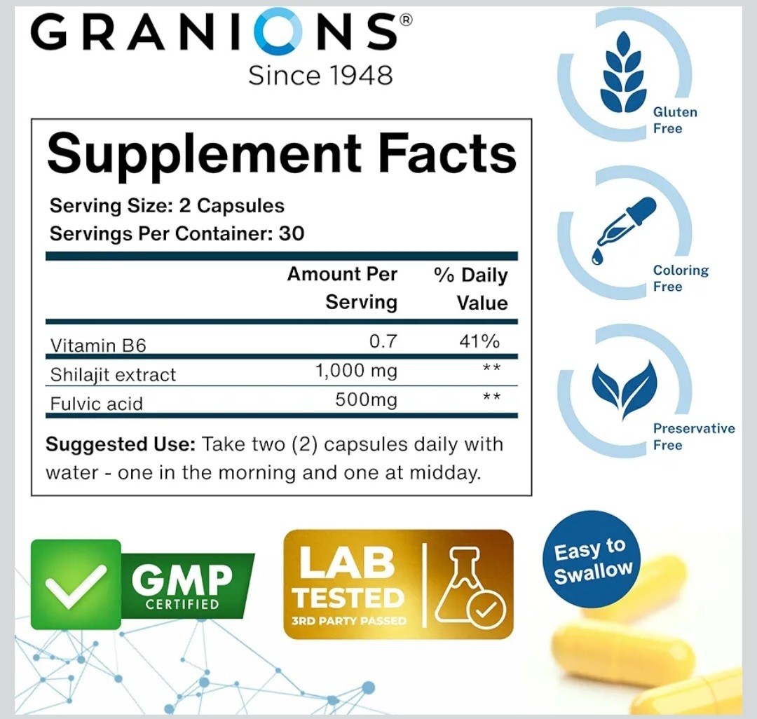 Granions Shilajit Complex for Energy Immunity & Vitality