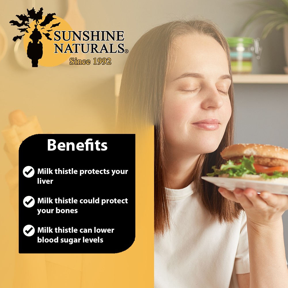 Sunshine Naturals Milk Thistle. 120 Caps, Pack of 3