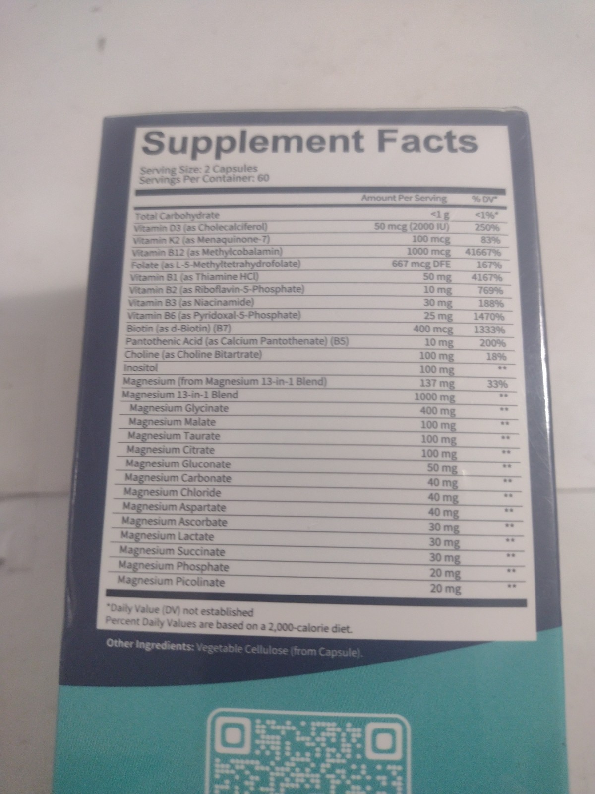Totaria Health Magnesium 12-in-1 Complex 700mg 120 Capsules. G4