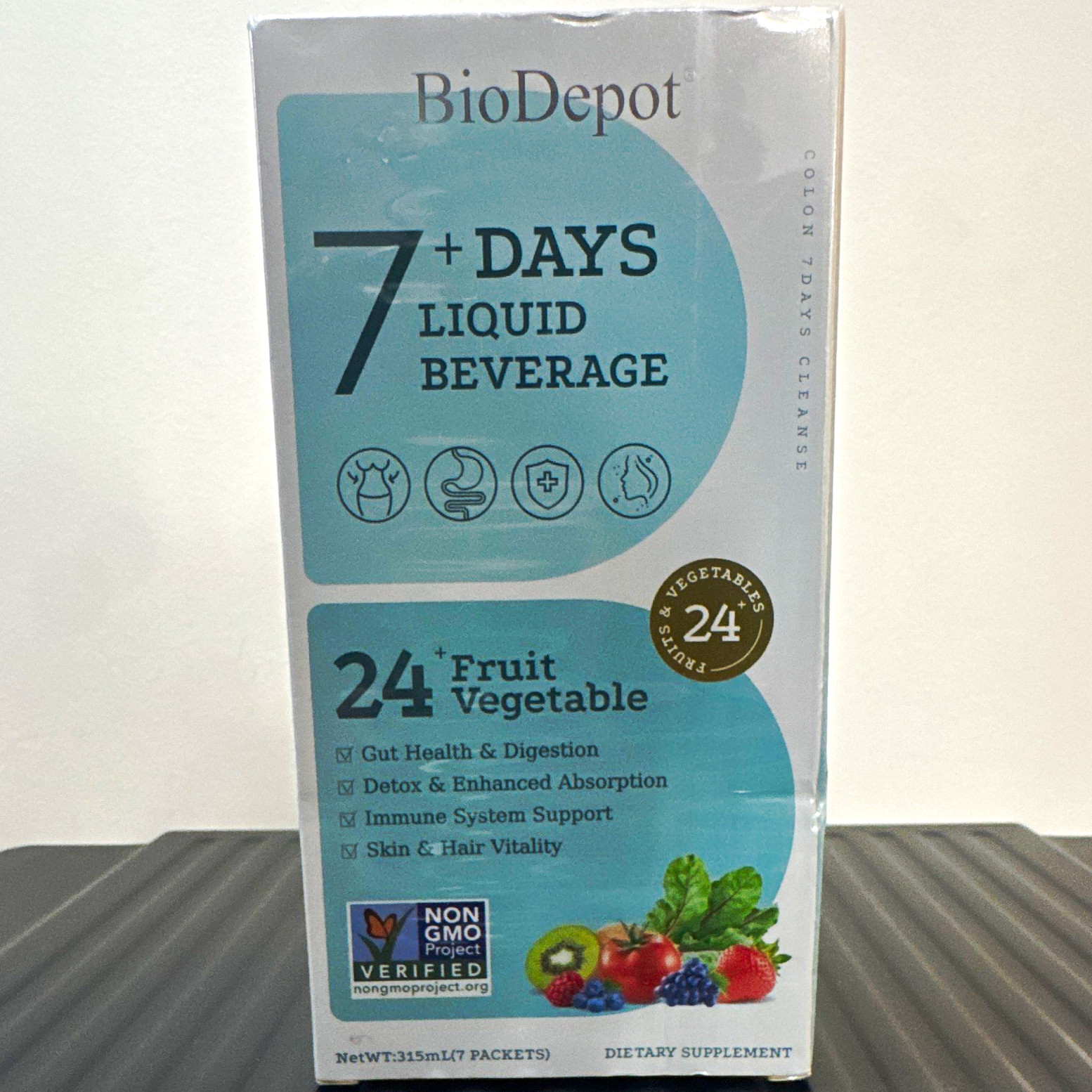 BioDepot 7+ Days Liquid Beverage 24 Fruit & Vegetable Vegan Sugar-Free 315mL