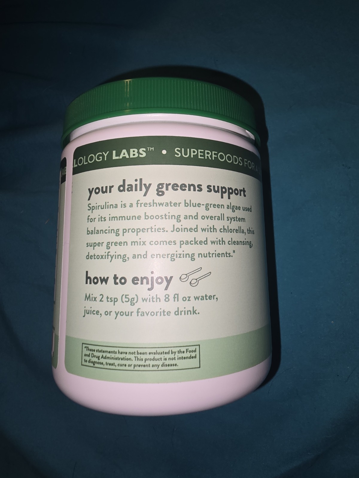 Wellology Labs Spirulina & Chlorella Powder Vegan Non GMO Gluten Free 7 oz